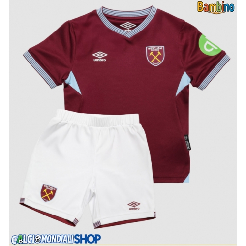 Maglie da calcio West Ham United Prima Maglia Bambino 2025-26 Manica Corta + Pantaloni corti)